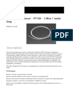 Description: Platinum RTD Sensor - PT100 - 3 Wire 1 Meter Long