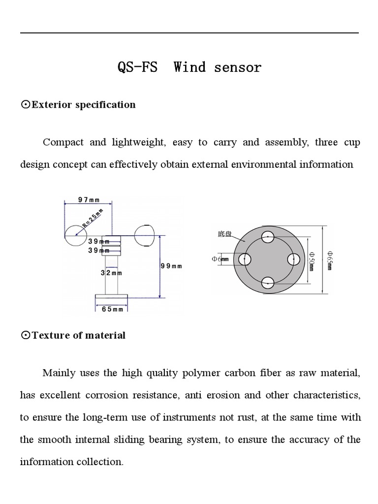 Qs-Fs Wind Sensor: Exterior Specification | PDF | Electrical ...