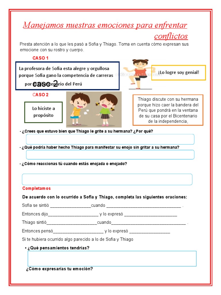 Manejo de emociones en conflictos infantiles | PDF | Las emociones