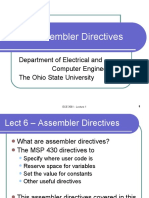 L7 - Assembler Directives: Department of Electrical and Computer Engineering The Ohio State University