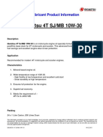 Idemitsu 4T SJ/MB 10W-30: Lubricant Product Information