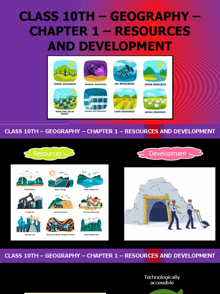 Class 10Th - Geography - Chapter 1 - Resources and Development | PDF ...