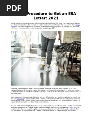 Easy Procedure to Get an ESA Letter 2021