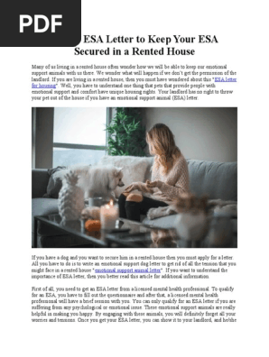 Get an ESA Letter to Keep Your ESA Secured in a Rented House