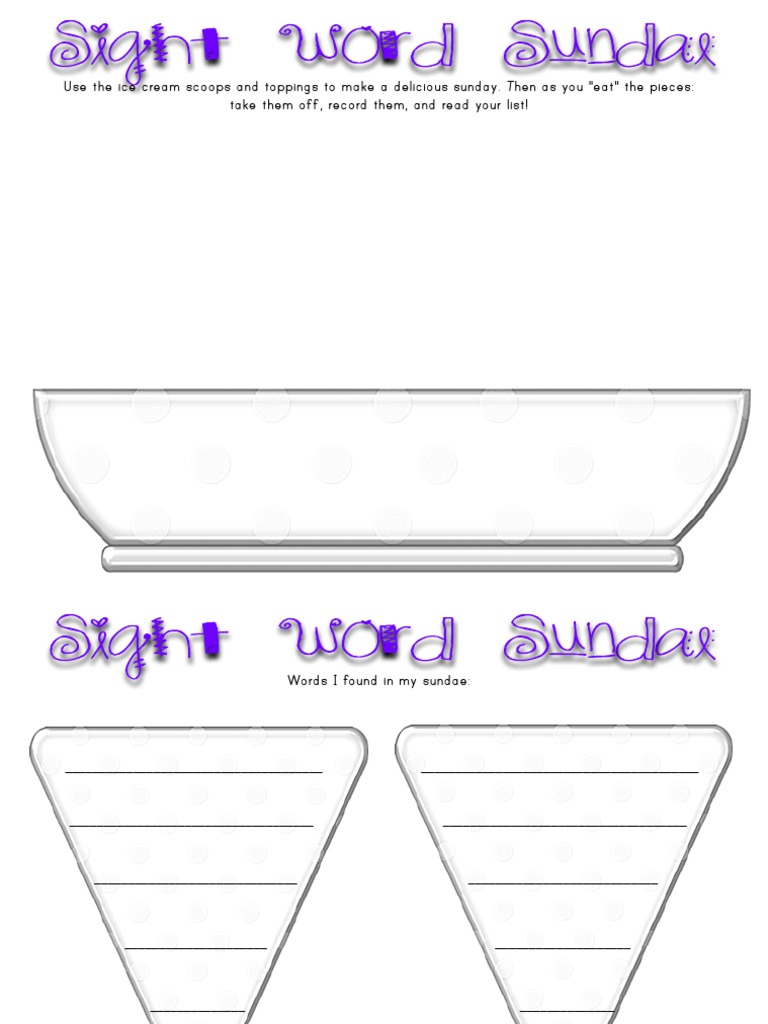 Create Your Own Sundae Word List | PDF | Cooking, Food & Wine | Self ...