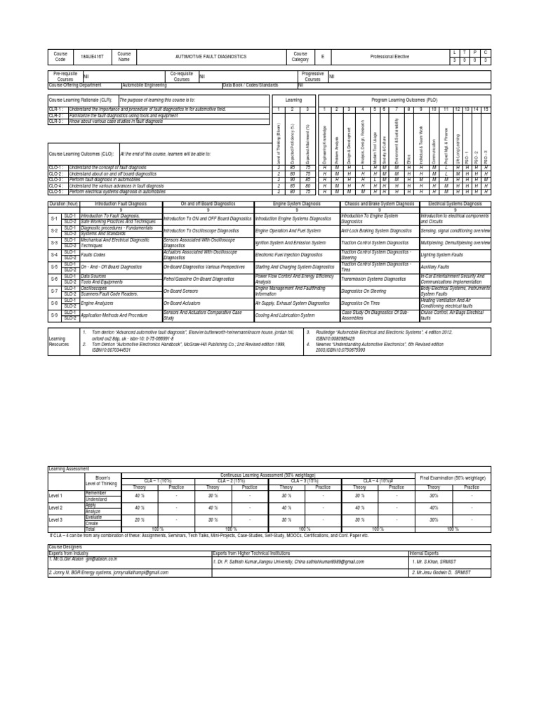 Advanced Automotive Fault Diagnosis Course | PDF | Engines | Vehicle ...