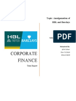 Corporate Finance: Topic: Amalgamation of HBL and Barclays