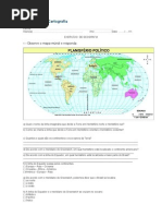 Exercícios de Cartografia