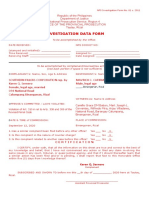 SOUTHERN FILLERS CORPORATION Information Sheet Investigation Data Form_09 Information Sheet is Form