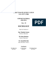 DIRECTORATE OF EDUCATION SUPPORT MATERIAL FOR CLASS XI SOCIOLOGY