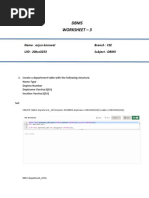 DBMS Worksheet 3arjun