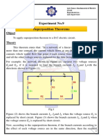 Experiment No.9 Superposition Theorems: Object