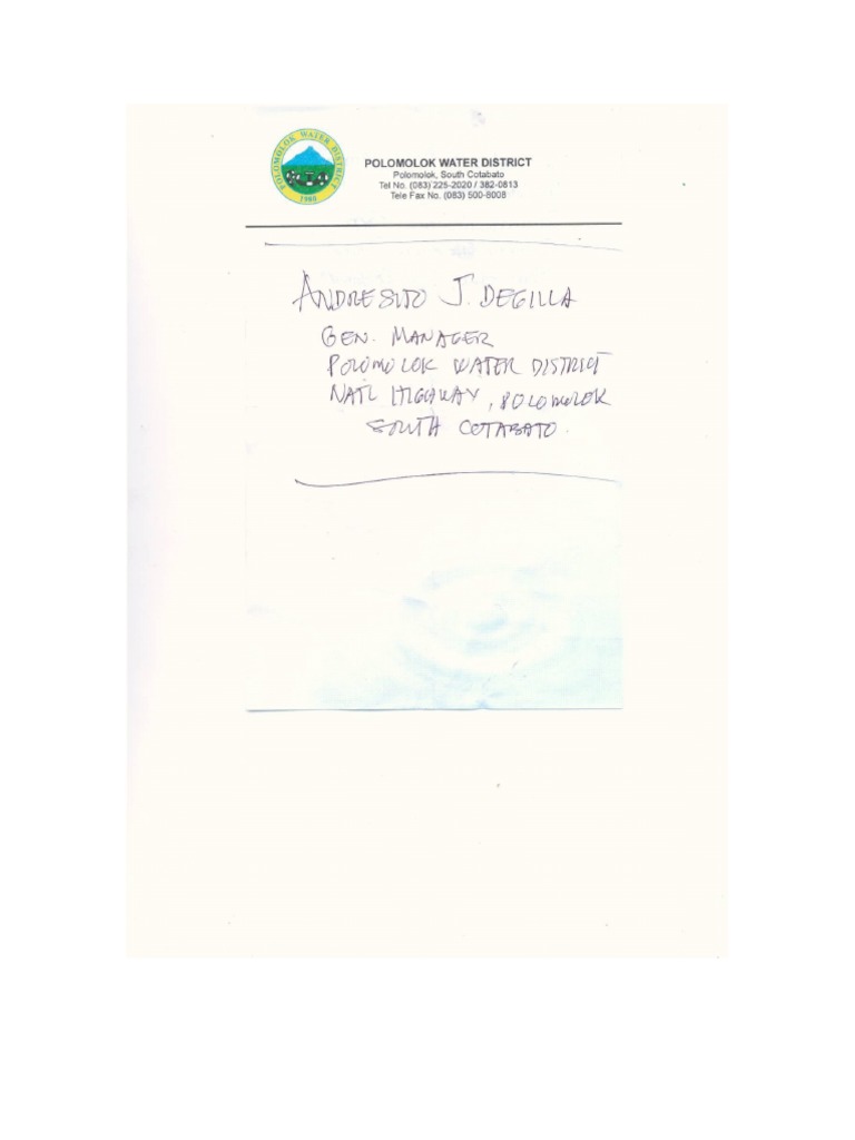 Water District Manager PDF