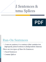 Fused Sentences & Comma Splices