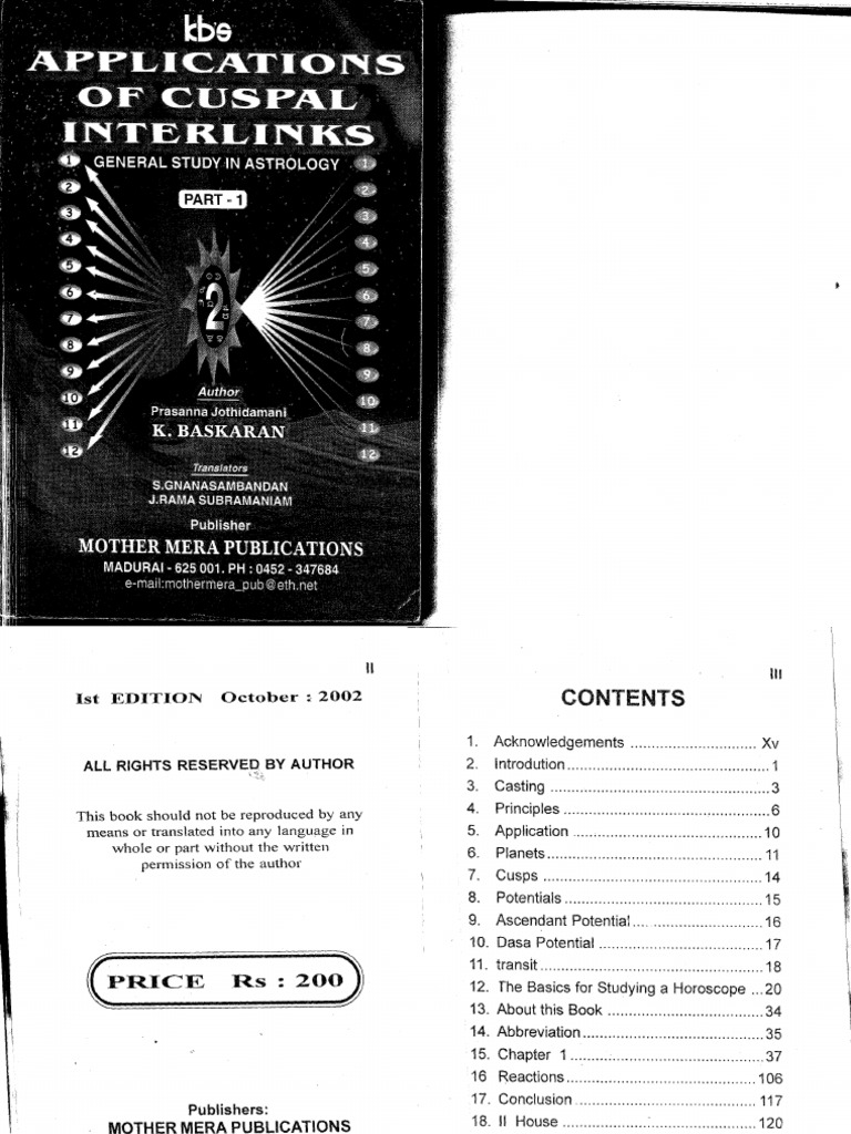 Applications of Cusped Interfinks 1 | PDF | Horoscope | Hindu Astrology