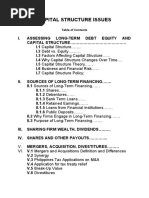 Capital Structure Issues: V. VI. V.1 Mergers and Acquisitions Definition and Differences