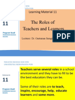 The Roles of Teachers and Learners: Learning Material 11