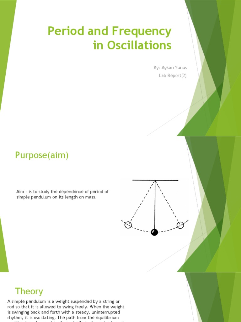 Period and Frequency in Oscillations By Aykan Yunus Lab Report PDF Pendulum Oscillation