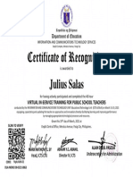 Virtual INSET Certificate of Recognition