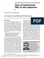 An Evaluation of Task-Based Learning (TBL) in The Japanese Classroom