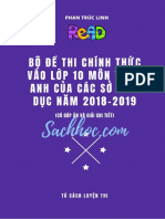 Bo de Chinh Thu Vao Lop 10 Mon Tieng Anh Cua Cac So Nam 2018 2019