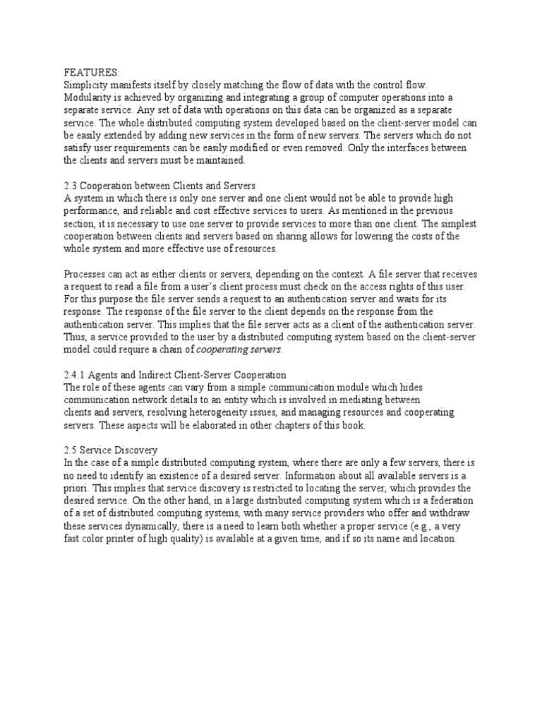 CHAPTER 2 Client-Server Model | PDF | Client–Server Model | Server