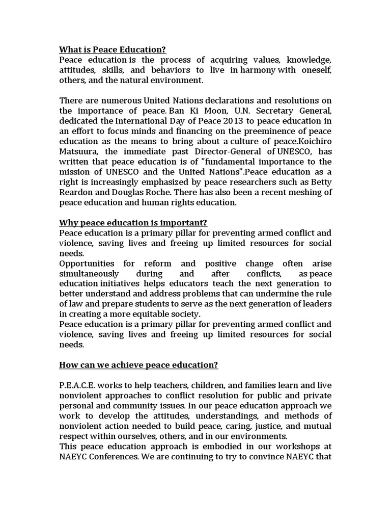 Peace intelligence overview