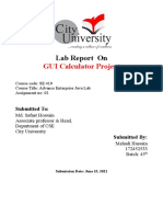 GUI Calculator Project: Lab Report On