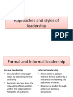 Approaches and Styles of Leadership