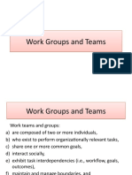 Work Groups and Teams