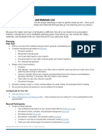 Usability Testing Process and Materials List: Planning Plan Test