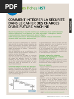 COMMENT INTÉGRER LA SÉCURITÉ  DANS LE CAHIER DES CHARGES  D’UNE FUTURE MACHINE 