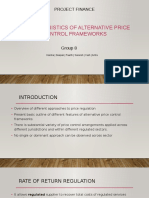 Characteristics of Alternative Price Control Frameworks: Project Finance