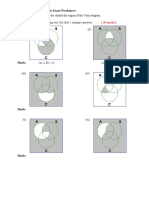 Sets Exam Worksheet - 10. Give and Expression For The Shaded