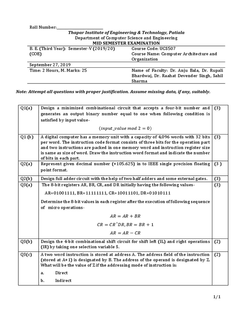 ELECTRICAL AND COMPUTER ENGINEERING THAPAR SYLLABUS intelligence overview