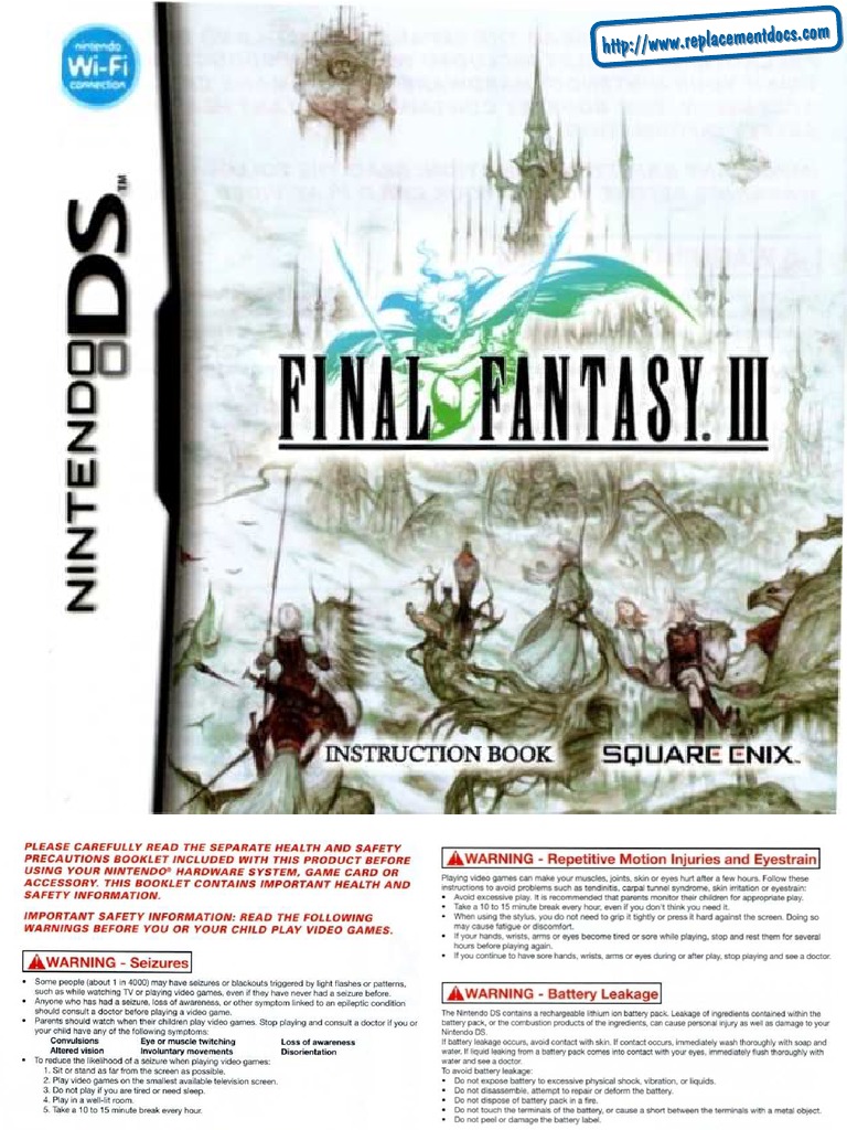 Final Fantasy III (DS) Manual PDF