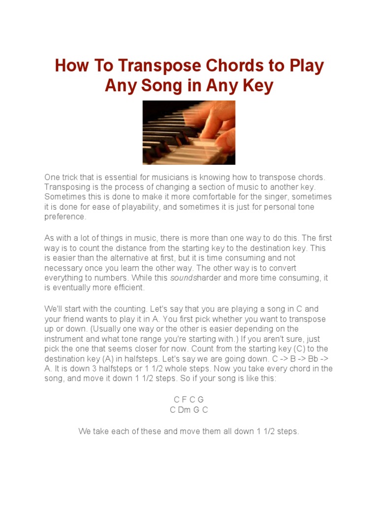 How To Transpose Chords To Play Any Song in Any Ke2 | PDF | Internet ...