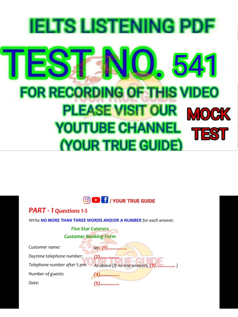 Listening Test Part 1 | PDF