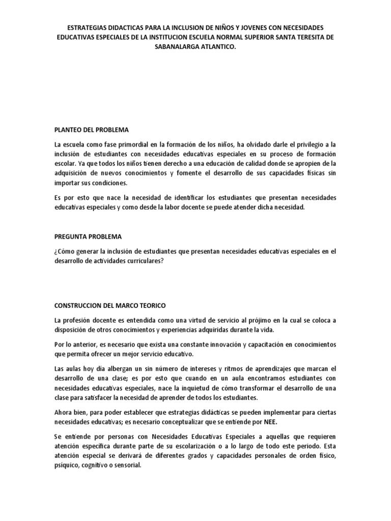 Estrategias Inclusivas en Educación | PDF | Inclusión (Educación ...