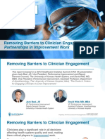 Removing Barriers To Clinician Engagement:: Partnerships in Improvement Work