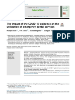 The Impact of The COVID-19 Epidemic On The Utilization of Emergency Dental Services