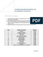 4 Credit Course For Department of Management Sciences