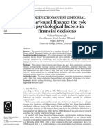 Behavioural Finance The Role of Psychological Factors in Financial Decisions