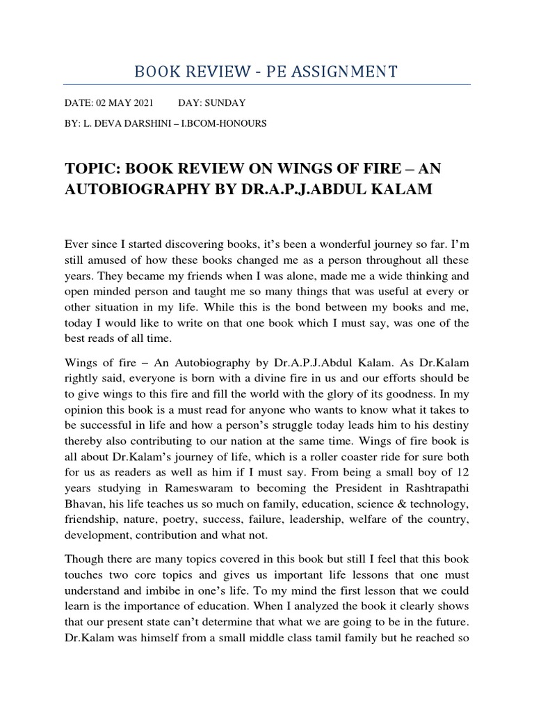 Christian Book Review Wings Of Fire