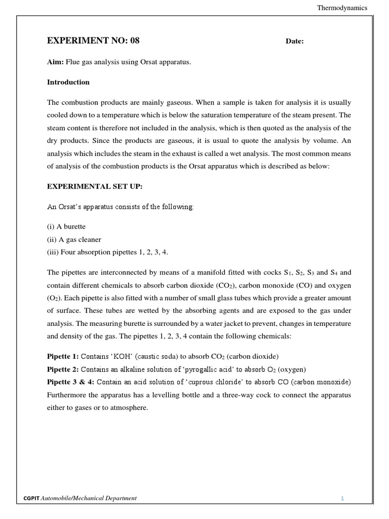 FlueGasAnalysis Simu PDF Gases Carbon Dioxide