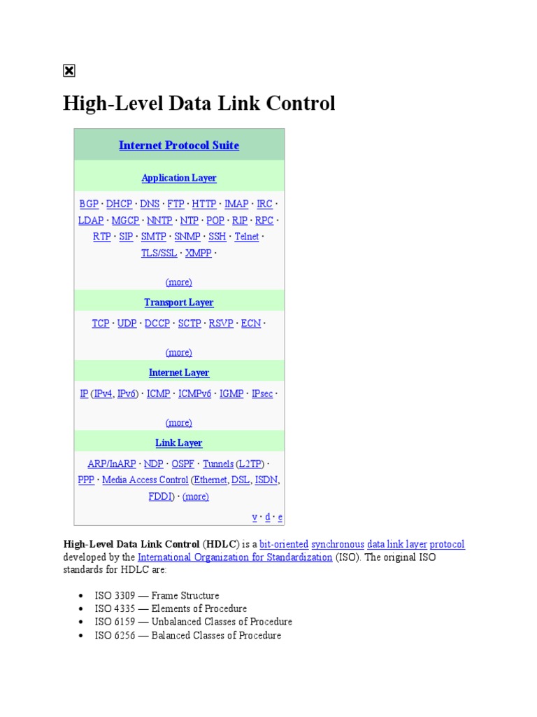 Overview of High-Level Data Link Control | PDF | Communications ...