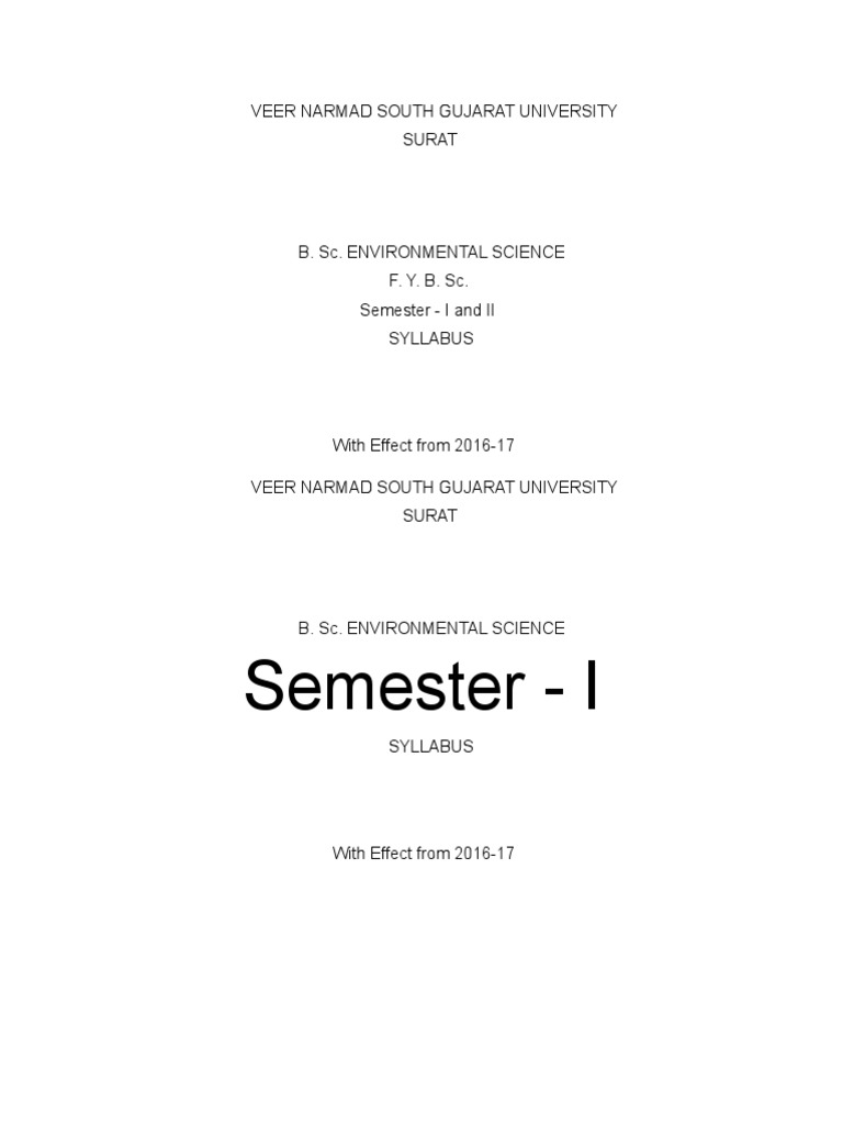 B.Sc. Environmental Science Syllabus | PDF | Ecology | Rock (Geology)