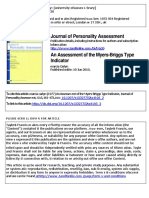 Myers-Briggs Type Indicator Assessment