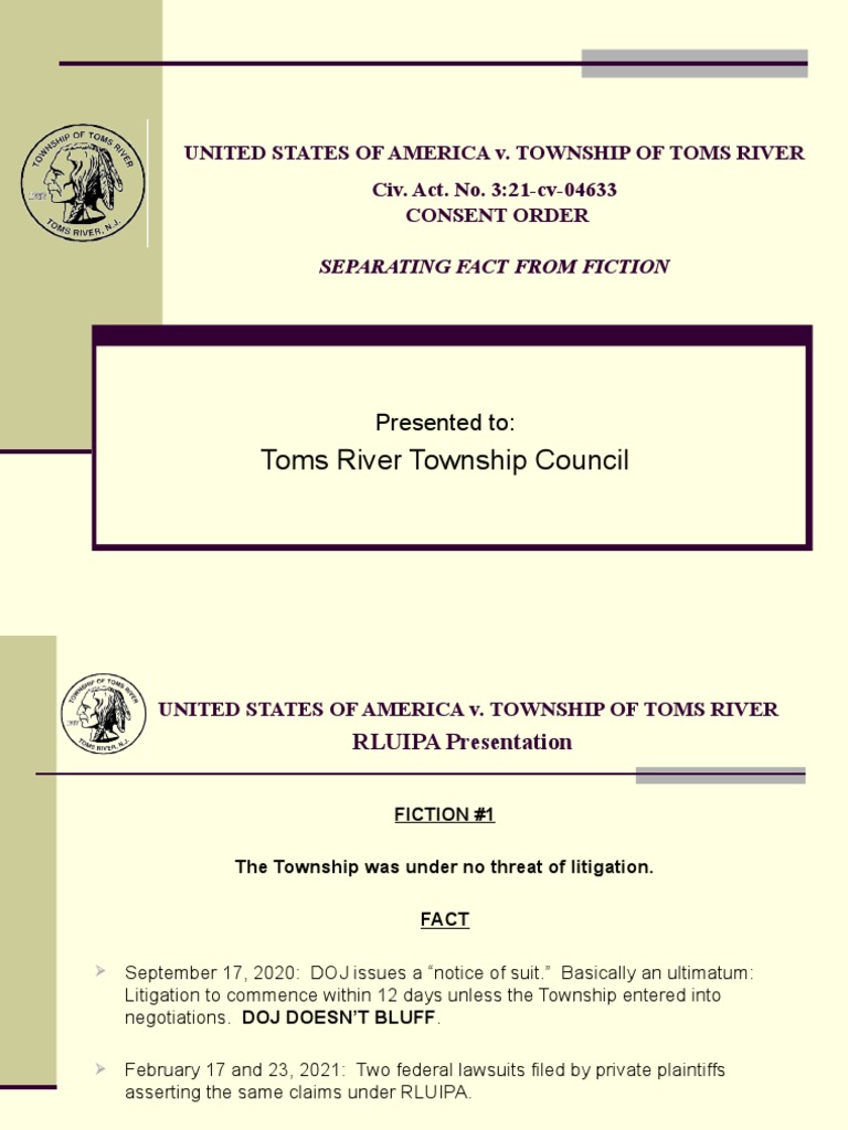 Toms River RLUIPA Power Point Presentation Download Free PDF