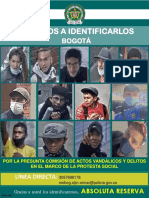 Lista de Los Más Buscados Por Vandalismo Durante Protestas en Bogotá